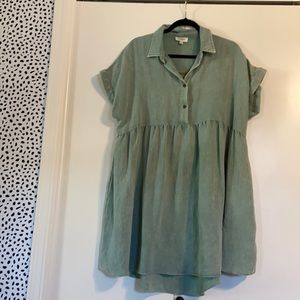Umgee Green Babydoll Dress